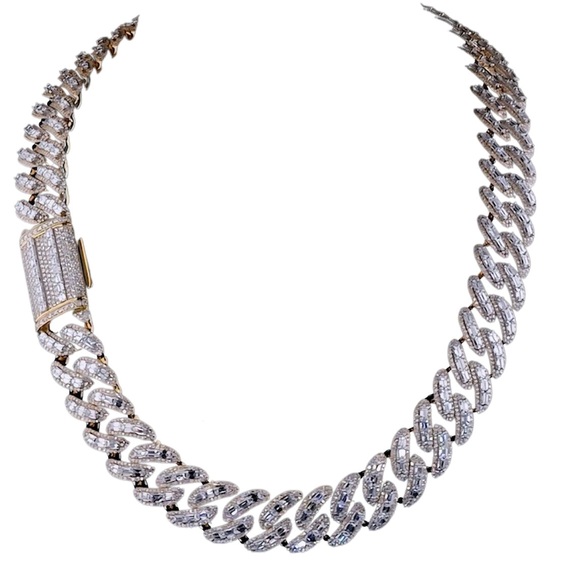 BAGUETTE/ ROUND DIAMOND MIAMI CUBAN LINK CHAIN